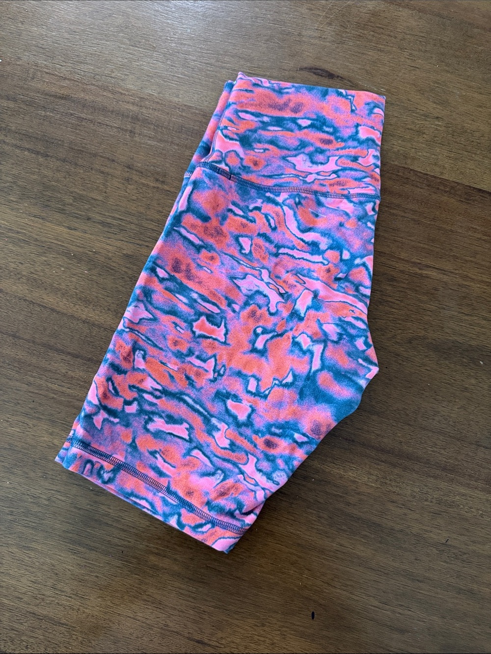 Lululemon Pink & Blue Marble Print Athletic Shorts